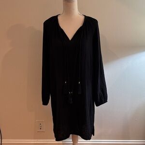 Johnny Was Black Midi Dress